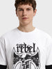 Men's White Oversized Fit Printed Casual T-Shirt