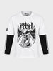 Men's White Oversized Fit Printed Casual T-Shirt