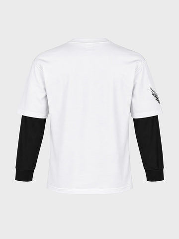 Men's White Oversized Fit Printed Casual T-Shirt