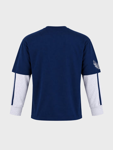 Men's Navy Oversized Fit Character Printed T-Shirt