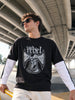 Men's Black Oversized Fit Character Printed Casual T-Shirt