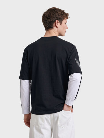 Men's Black Oversized Fit Character Printed Casual T-Shirt