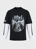 Men's Black Oversized Fit Character Printed Casual T-Shirt