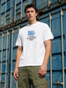 Men's White Regular Fit Printed Casual T-Shirt