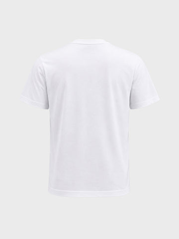 Men's White Regular Fit Printed Casual T-Shirt