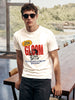 Men's Off White Regular Fit Printed Casual T-Shirt