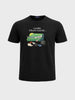 Men's Black Regular Fit Printed Casual T-Shirt