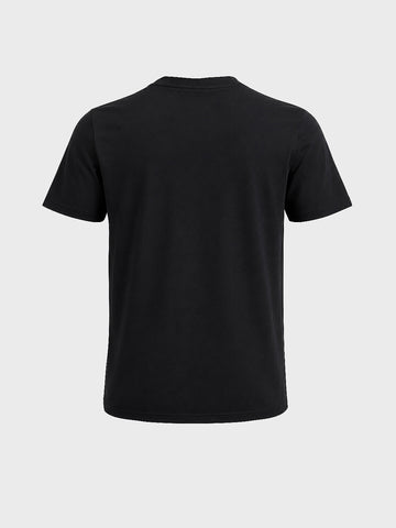 Men's Black Regular Fit Printed Casual T-Shirt