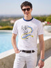 Men's White Regular Fit Printed Casual T-Shirt
