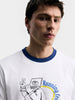 Men's White Regular Fit Printed Casual T-Shirt