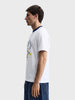 Men's White Regular Fit Printed Casual T-Shirt
