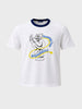 Men's White Regular Fit Printed Casual T-Shirt