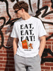 Men's White Regular Fit Character Printed Casual T-Shirt