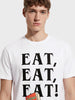 Men's White Regular Fit Character Printed Casual T-Shirt