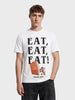 Men's White Regular Fit Character Printed Casual T-Shirt