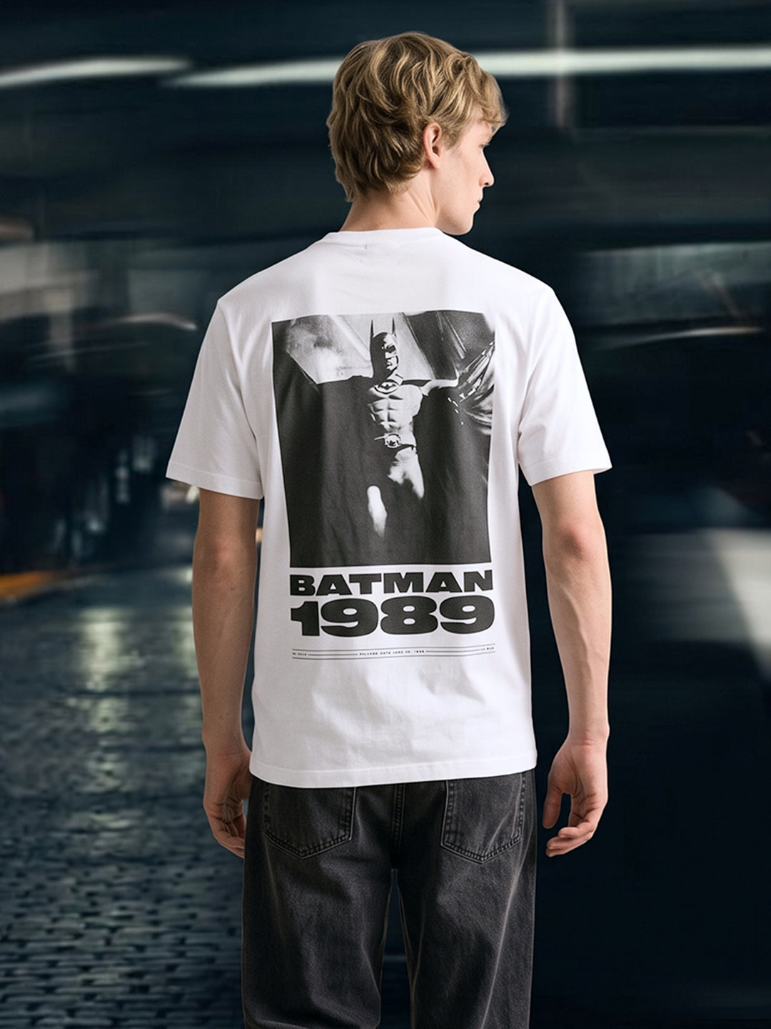 Men's White Regular Fit Graphic Printed Character Casual T-Shirt