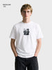 Men's White Regular Fit Graphic Printed Character Casual T-Shirt