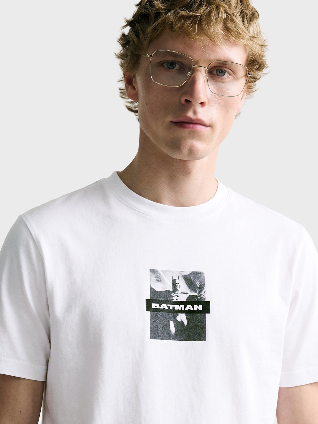 Men's White Regular Fit Graphic Printed Character Casual T-Shirt
