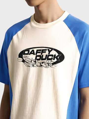 Men's White Regular Fit Graphic Printed Casual T-Shirt