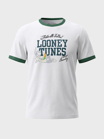 Men's White Regular Fit Graphic Printed Character Casual T-Shirt