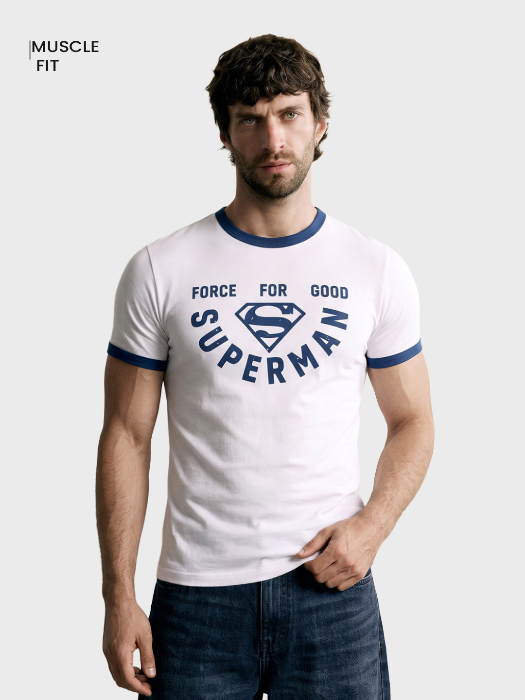 Men's White Regular Fit Graphic Printed Character Casual T-Shirt