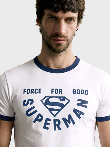 Men's White Regular Fit Graphic Printed Character Casual T-Shirt