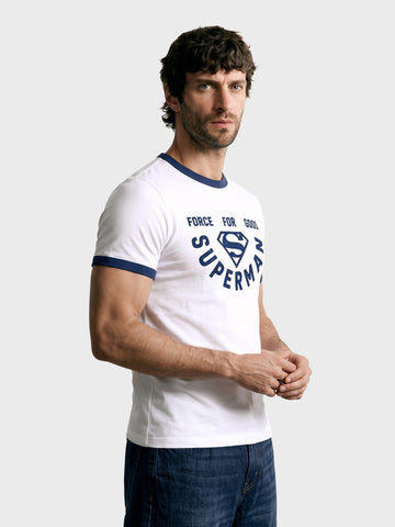 Men's White Regular Fit Graphic Printed Character Casual T-Shirt