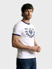 Men's White Regular Fit Graphic Printed Character Casual T-Shirt