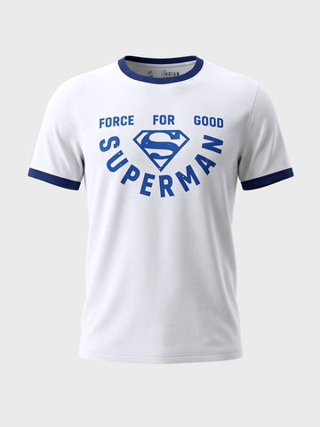 Men's White Regular Fit Graphic Printed Character Casual T-Shirt
