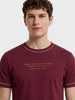 Men's Maroon Regular Fit Printed Casual T-Shirt