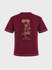 Men's Maroon Regular Fit Printed Casual T-Shirt