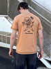 Men's Beige Regular Fit Printed Casual T-Shirt