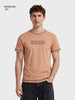 Men's Beige Regular Fit Printed Casual T-Shirt