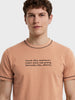 Men's Beige Regular Fit Printed Casual T-Shirt