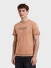 Men's Beige Regular Fit Printed Casual T-Shirt