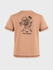 Men's Beige Regular Fit Printed Casual T-Shirt