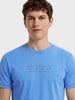 Men's Blue Regular Fit Printed Casual T-Shirt