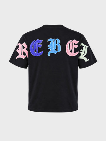 Men's Black Relaxed Fit Printed Casual T-Shirt