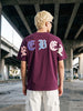 Men's Maroon Relaxed Fit Printed Casual T-Shirt