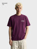 Men's Maroon Relaxed Fit Printed Casual T-Shirt