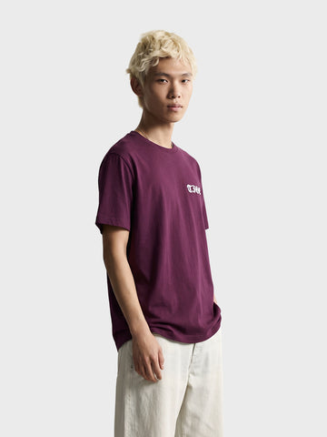 Men's Maroon Relaxed Fit Printed Casual T-Shirt