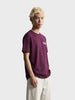 Men's Maroon Relaxed Fit Printed Casual T-Shirt