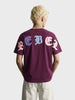 Men's Maroon Relaxed Fit Printed Casual T-Shirt