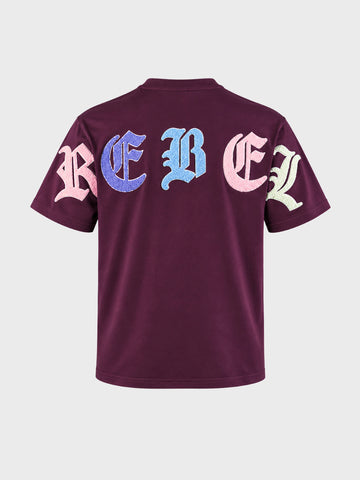 Men's Maroon Relaxed Fit Printed Casual T-Shirt