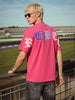 Men's Pink Relaxed Fit Printed Casual T-Shirt