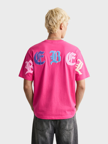 Men's Pink Relaxed Fit Printed Casual T-Shirt