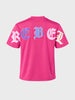 Men's Pink Relaxed Fit Printed Casual T-Shirt