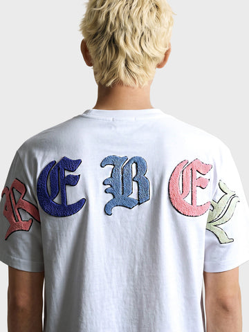 Men's White Relaxed Fit Printed Casual T-Shirt
