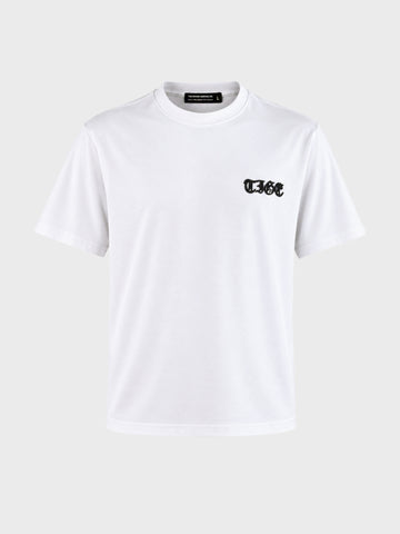 Men's White Relaxed Fit Printed Casual T-Shirt