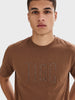 Men's Brown Relaxed Fit Solid Casual T-Shirt